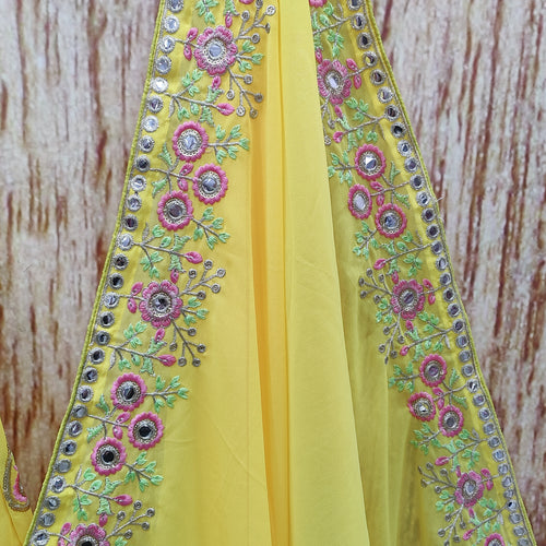 Yellow Color Designer Embroidery Sequins Work Trendy Lehenga Choli