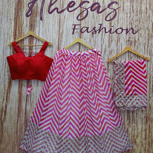 Trendy Designer Georgette Wedding Wear Sequins Lehenga Choli