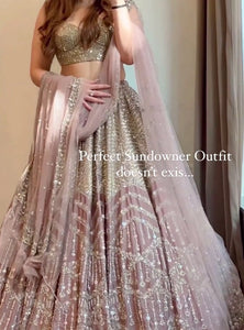Pink Color Heavy Sequence Work  Designer Lehenga Choli