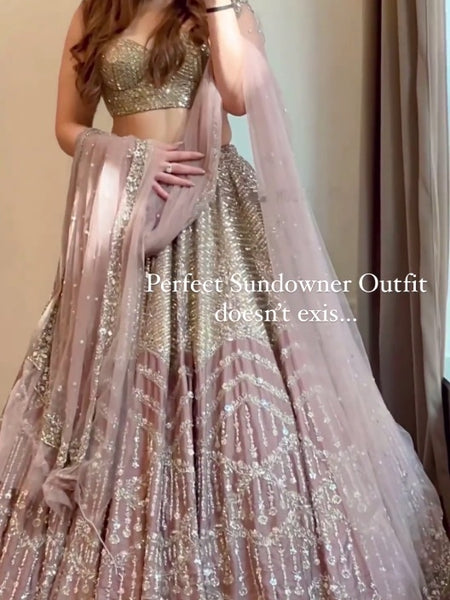 Pink Color Heavy Sequence Work  Designer Lehenga Choli