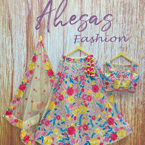 Floral Designer Trendy Party Wear Heavy Sequins Embroidery Lehenga Choli