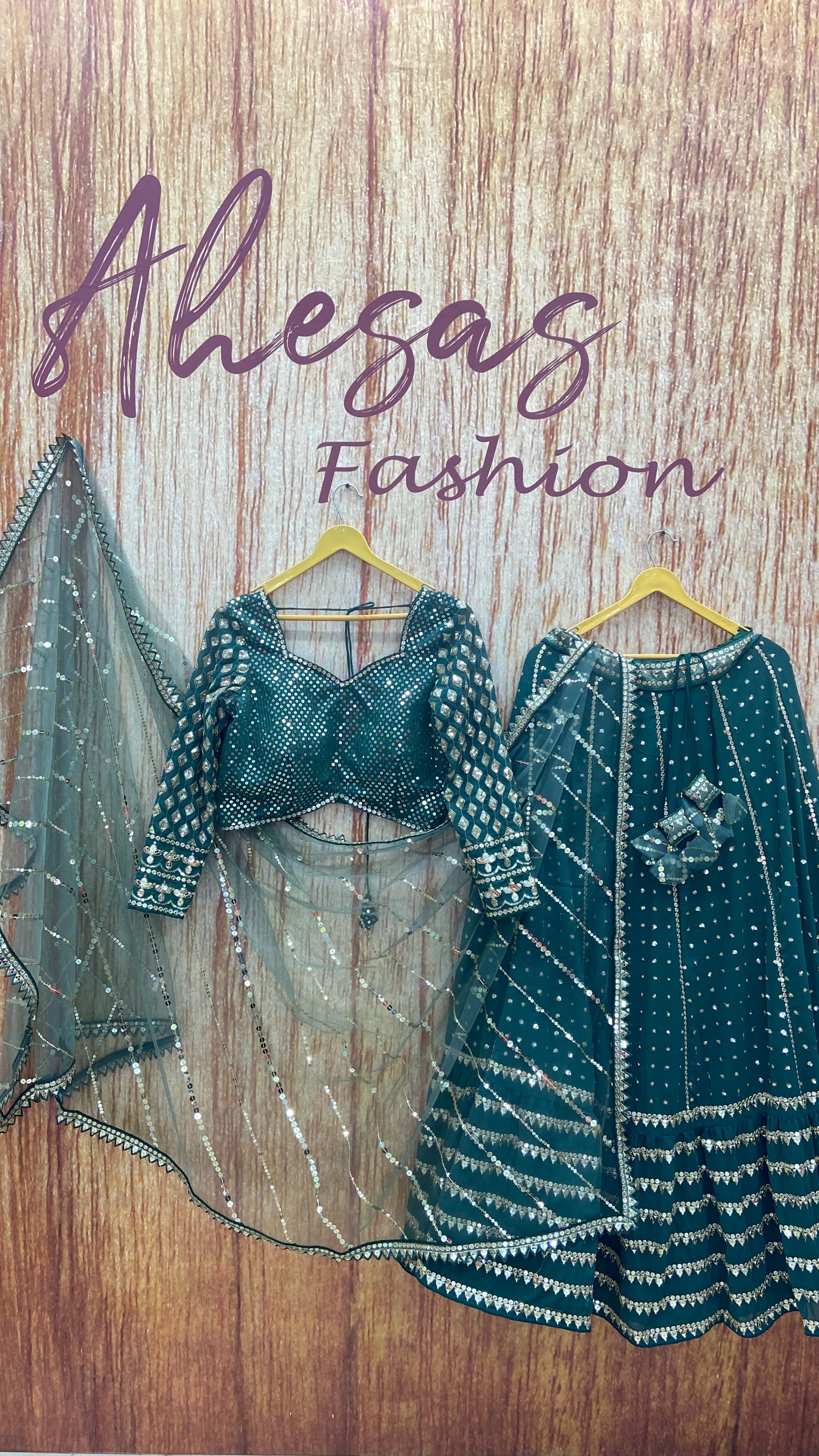 Green Color Heavy Embroidered Designer Trendy Georgette Lehenga Choli