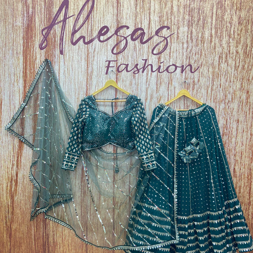 Green Color Heavy Embroidered Designer Trendy Georgette Lehenga Choli