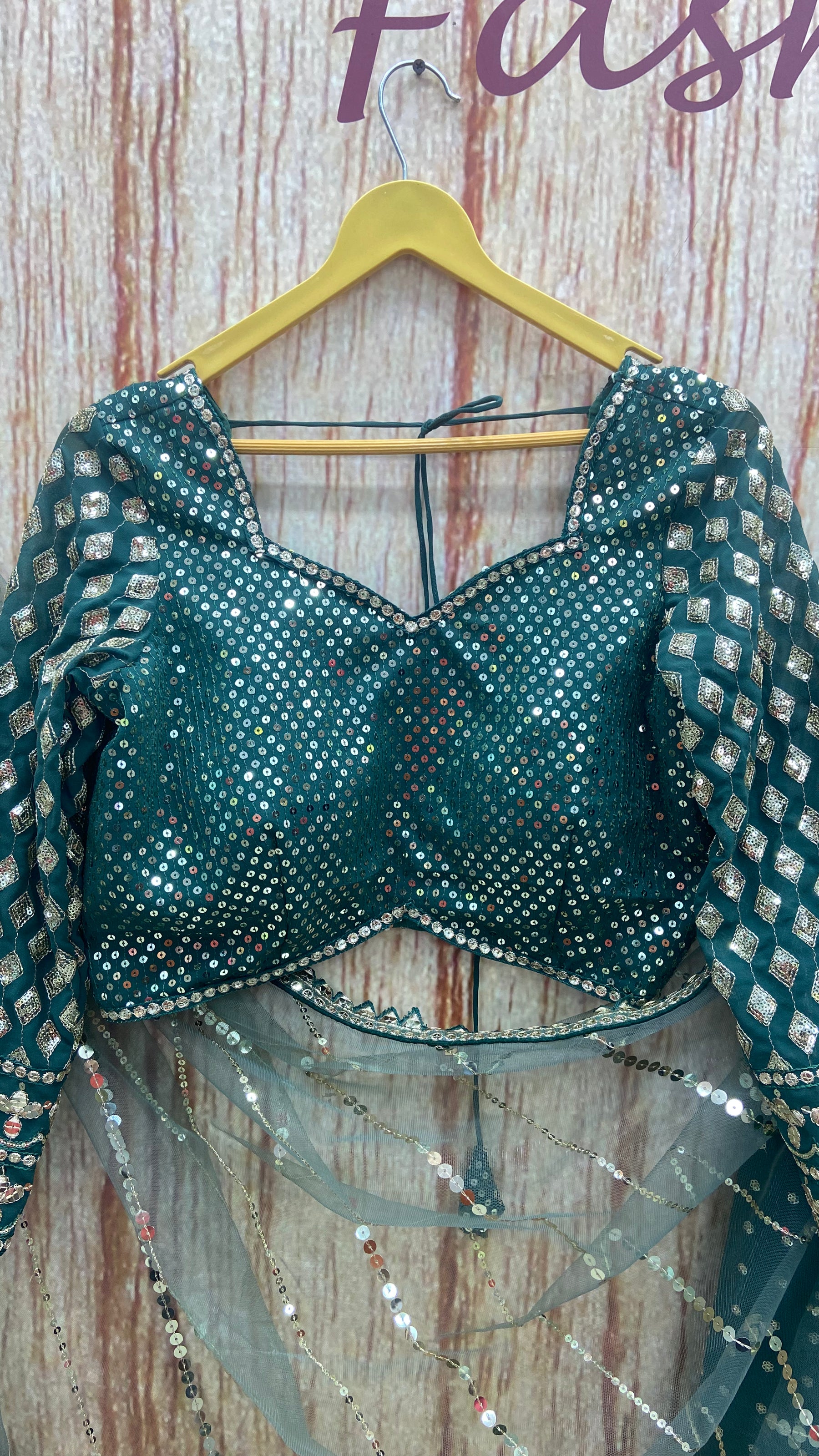 Green Color Heavy Embroidered Designer Trendy Georgette Lehenga Choli