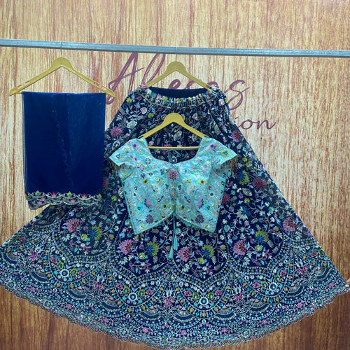 Blue Color Embroidered Sequins Work Designer Heavy Trendy Lehenga Choli