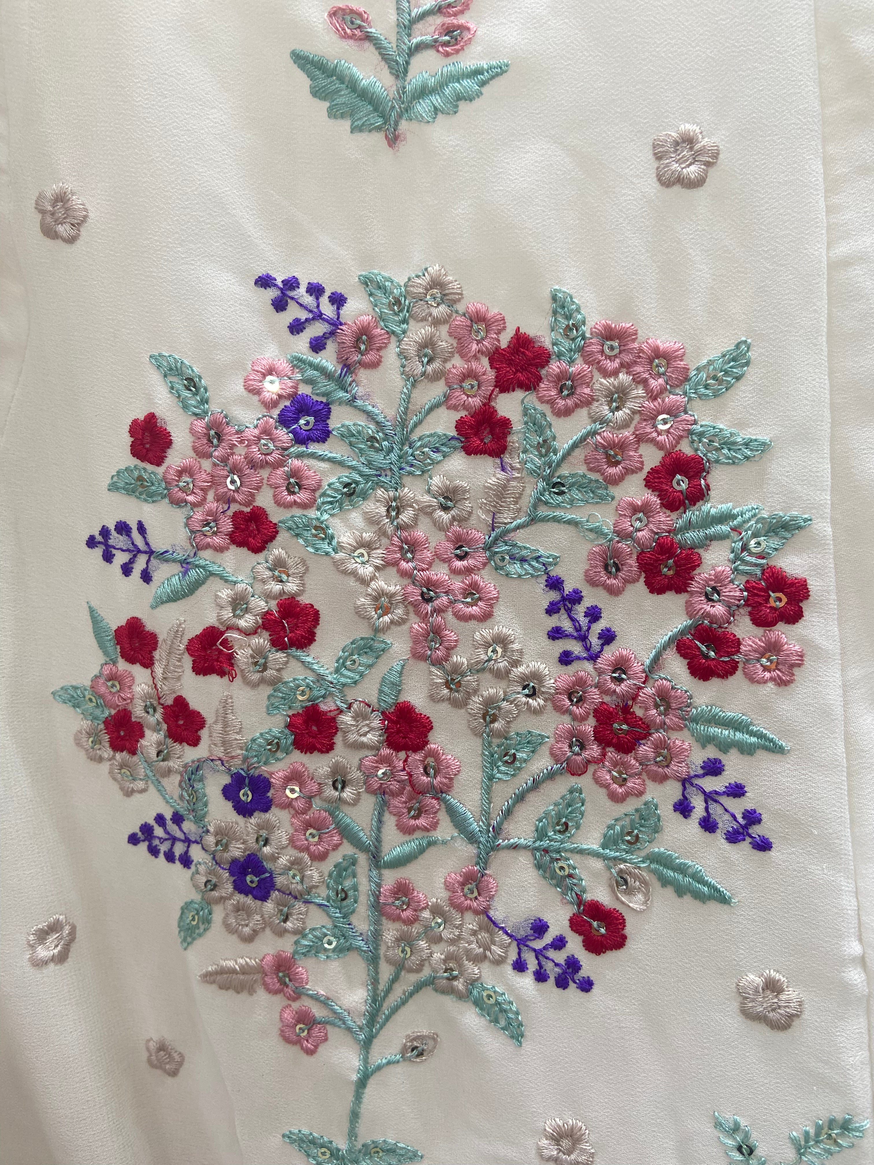 White Color Georgette Sequins Work Designer Lehenga Choli