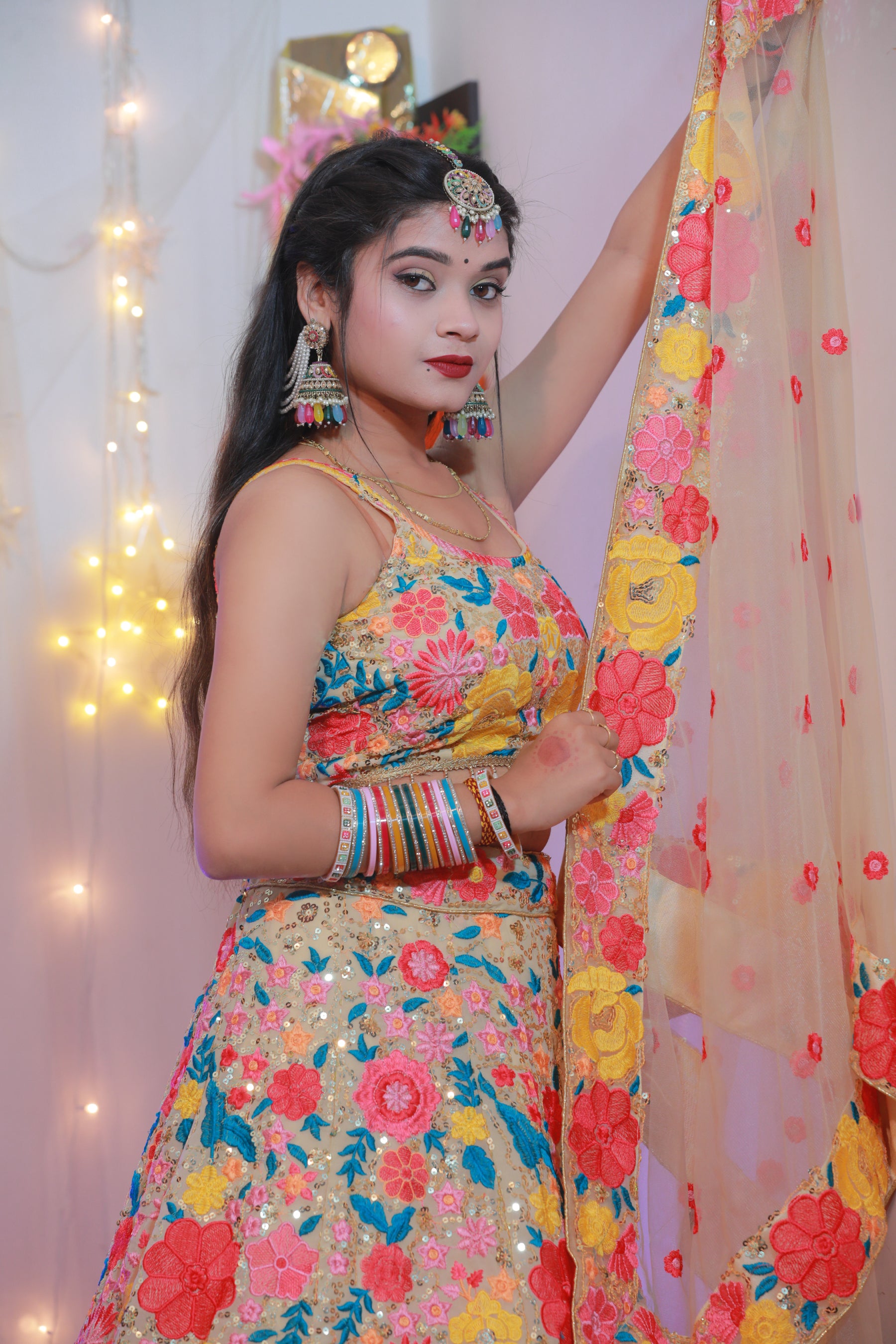 Floral Designer Trendy Party Wear Heavy Sequins Embroidery Lehenga Choli