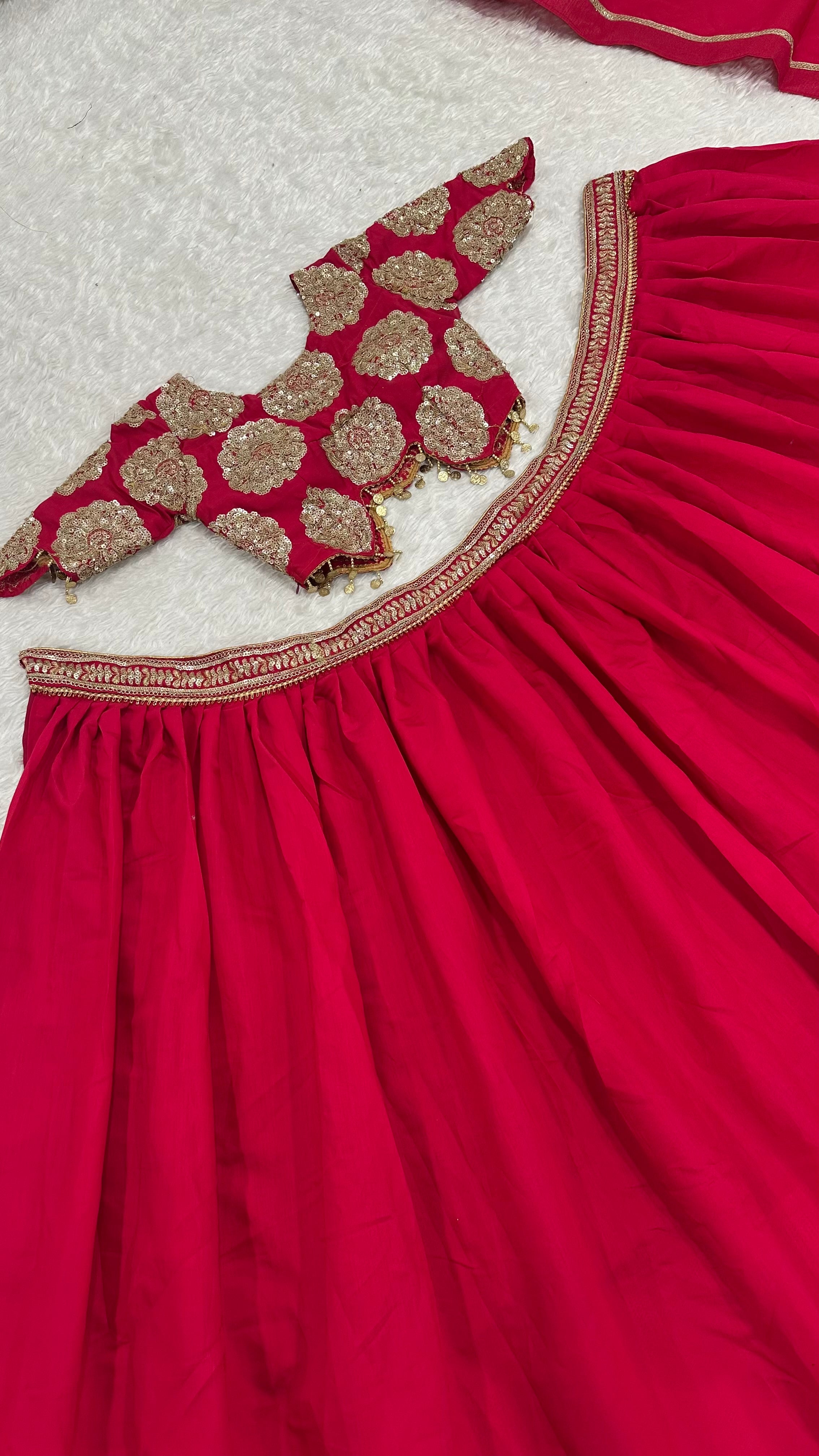 Red Wedding & Party Wear Designer Silk Trendy Lehenga Choli