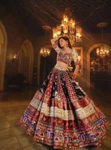 Multi Color Maslin Cotton With Digital Print  Navratri  Special Lehenga Choli Set - Ahesas
