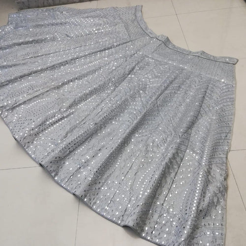 Gray Color Trendy Sequins Work Designer Party Wear Lehenga Choli