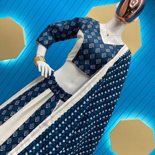 Rama Color Pure Cotton With Print Navratri  Special Lehenga Choli Set - Ahesas