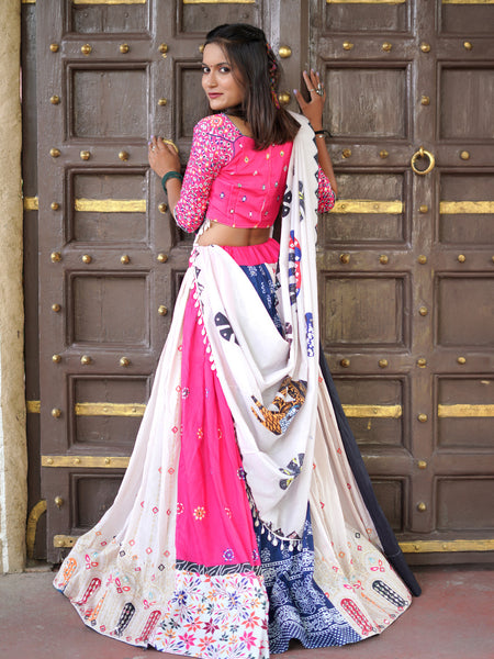 Multi Color Designer Muslin   Digital Print Mirror Work Lehenga Choli
