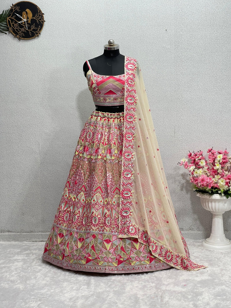 Pink Color Georgette With Sequence work Designer Lehenga Choli