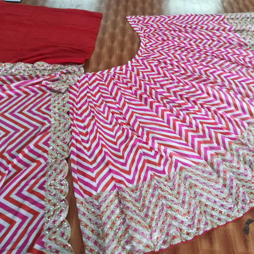 Trendy Designer Georgette Wedding Wear Sequins Lehenga Choli