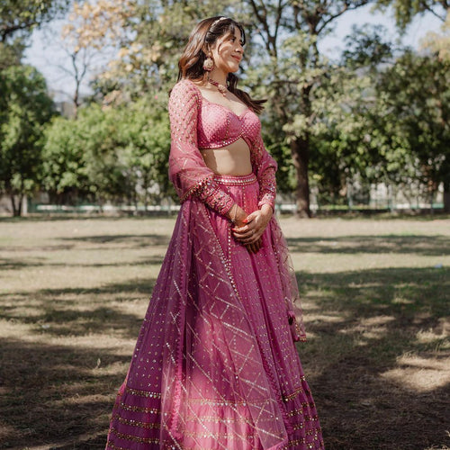 Pink Color Designer Trendy sequins  Embroidery Work Lehenga Choli