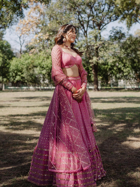 Pink Color Designer Trendy sequins  Embroidery Work Lehenga Choli