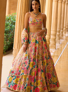 Floral Designer Trendy Party Wear Heavy Sequins Embroidery Lehenga Choli