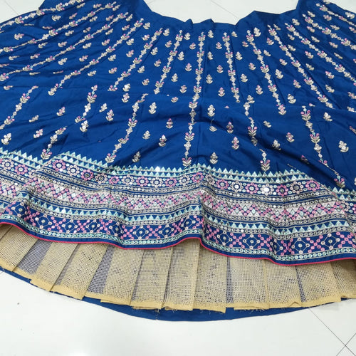 Blue Color Wedding Wear Embroidery Work Trendy Lehenga Choli