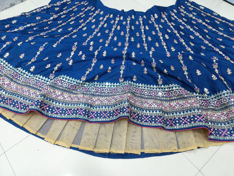 Blue Color Wedding Wear Embroidery Work Trendy Lehenga Choli