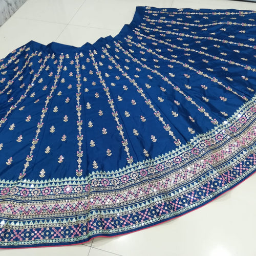 Blue Color Wedding Wear Embroidery Work Trendy Lehenga Choli