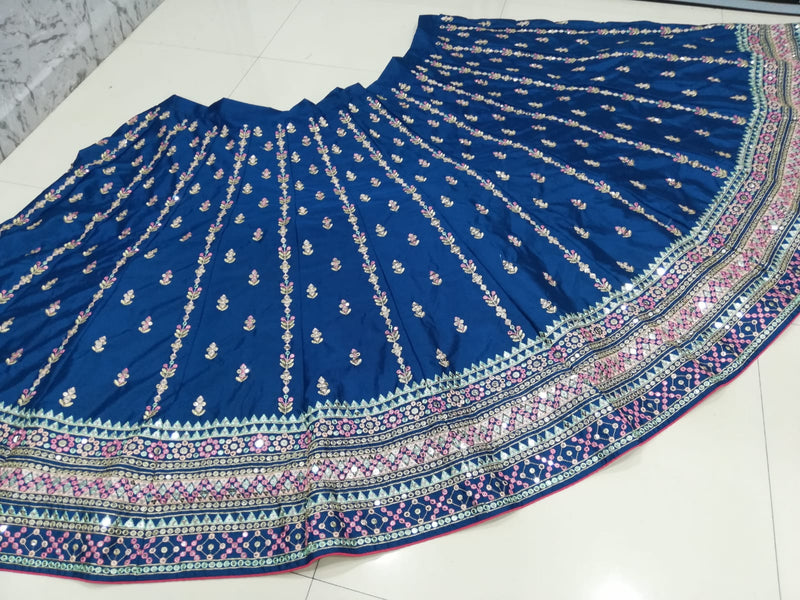 Blue Color Wedding Wear Embroidery Work Trendy Lehenga Choli