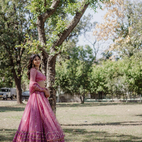 Pink Color Designer Trendy sequins  Embroidery Work Lehenga Choli