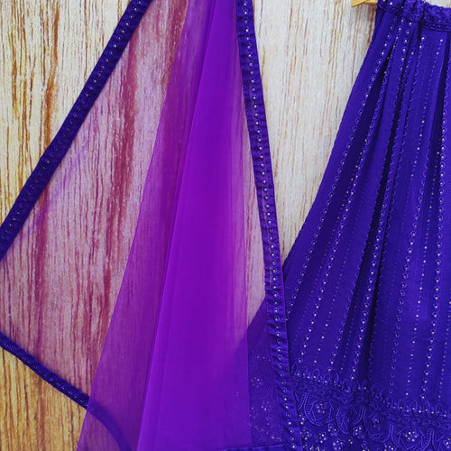 Purple Color Embroidery Sequins Work Designer Lehenga Choli