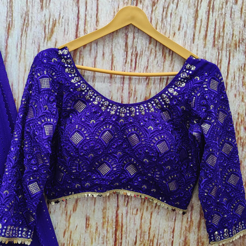 Purple Color Embroidery Sequins Work Designer Lehenga Choli