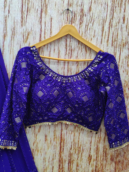 Purple Color Embroidery Sequins Work Designer Lehenga Choli