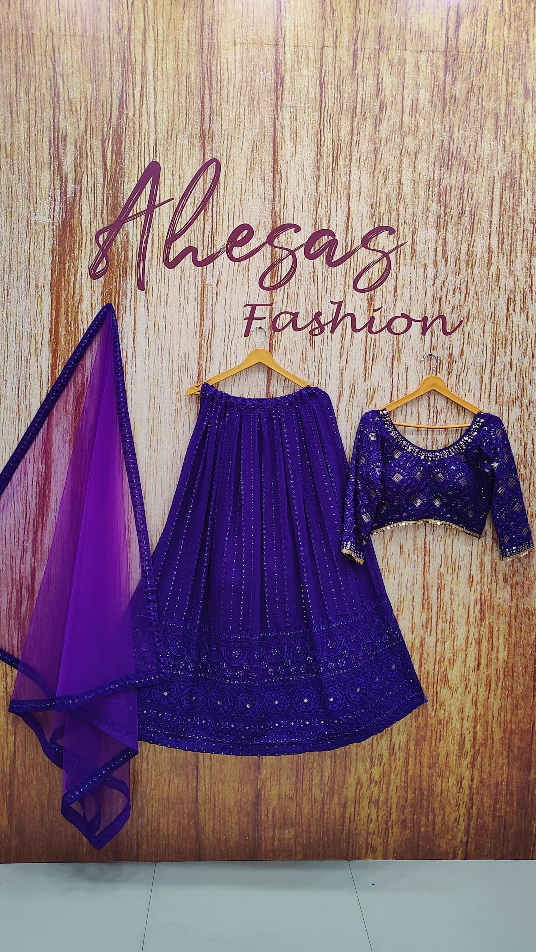 Purple Color Embroidery Sequins Work Designer Lehenga Choli