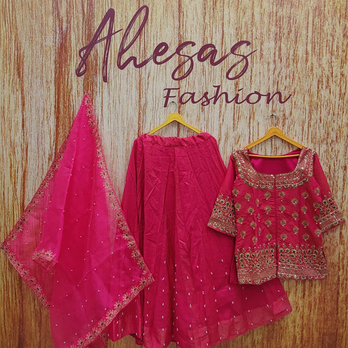 Pink Color Wedding Wear Designer Embroidered Ready to Wear Lehenga Top