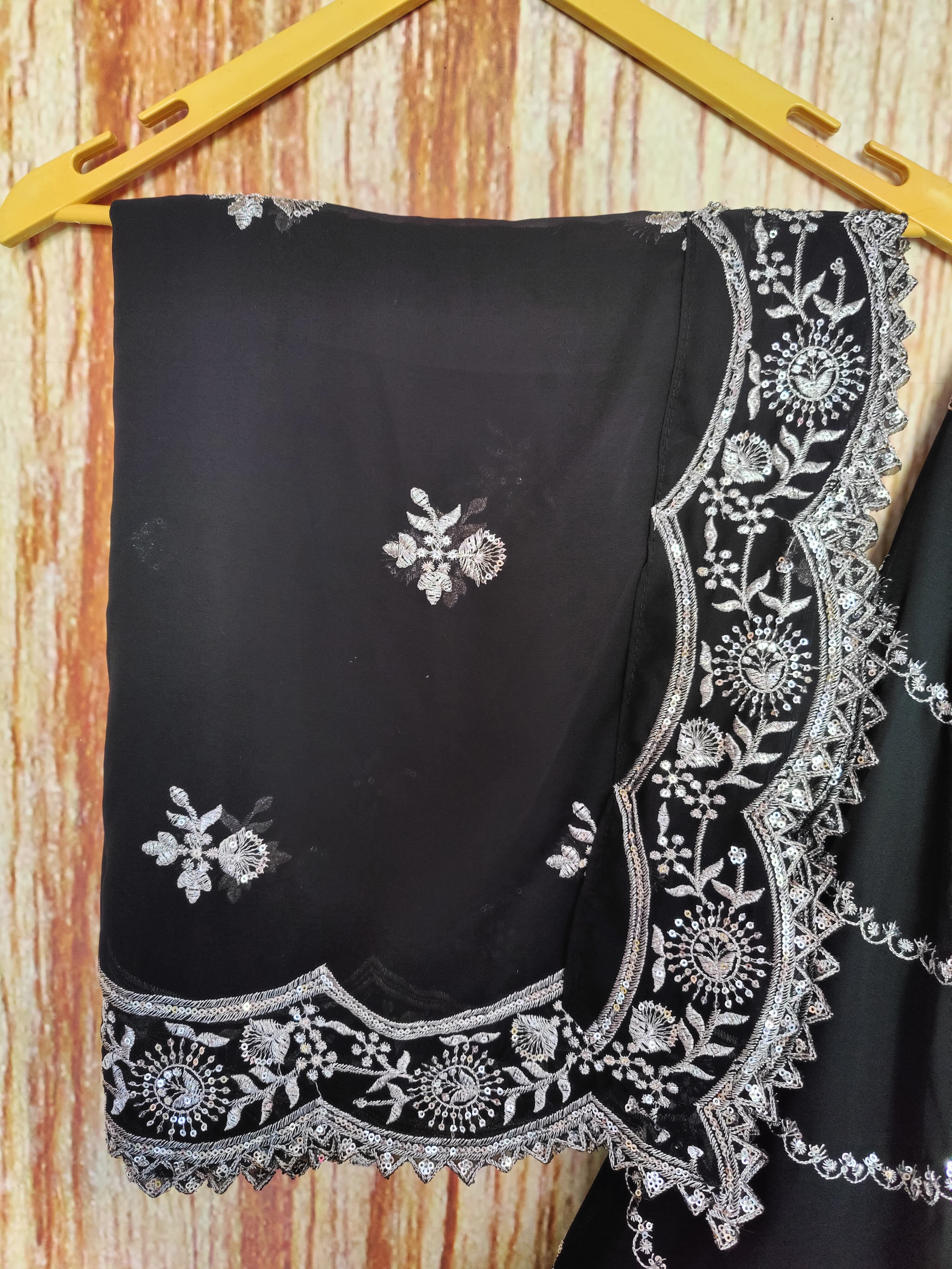 Black Color Wedding Wear Thread With Sequins Work Georgette  Lehenga Choli