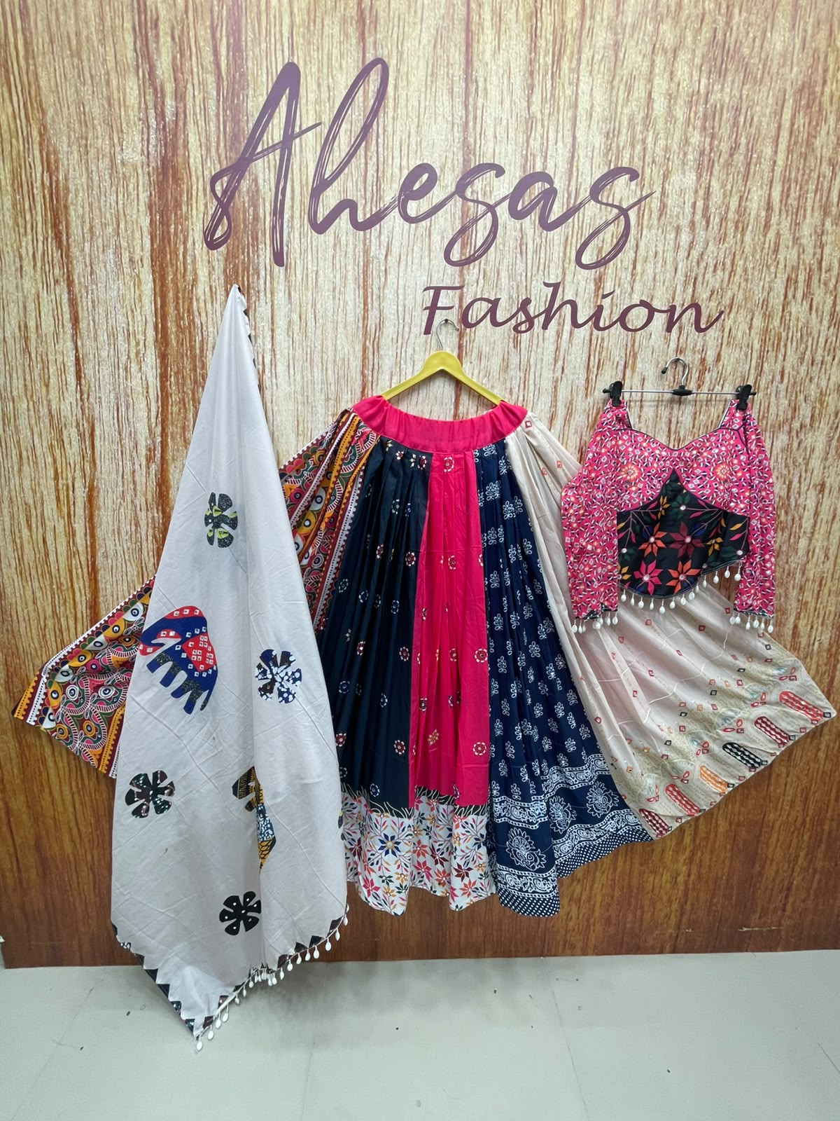Multi Color Digital Print Mirror Work Lehenga Choli