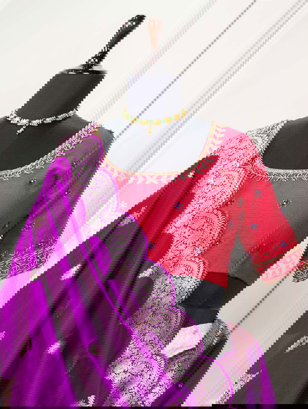 White Color Paithani Silk With Zari Work Wedding Lehenga Choli Set - Ahesas