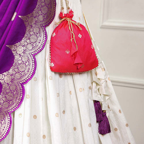 White Color Paithani Silk With Zari Work Wedding Lehenga Choli Set - Ahesas