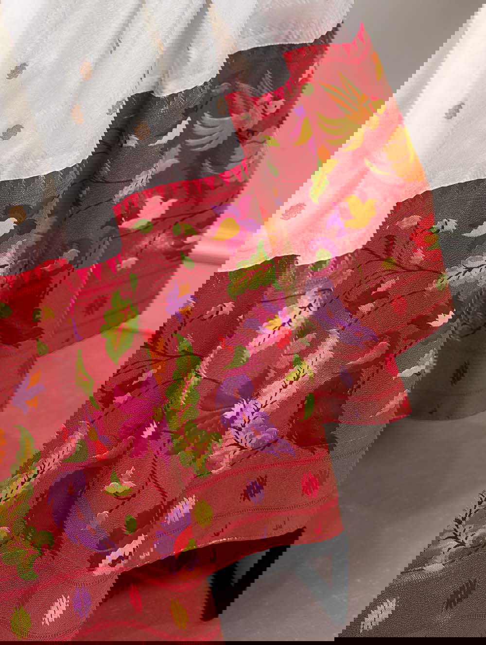 White Color Paithani Silk With Zari Work Wedding Lehenga Choli Set - Ahesas