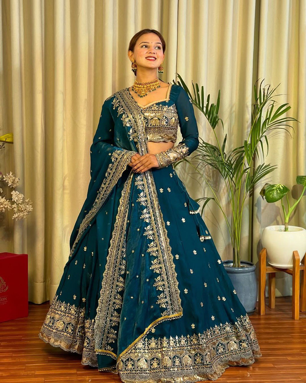 Blue Color Heavy Thread with Sequins Work  Designer Lehenga Choli