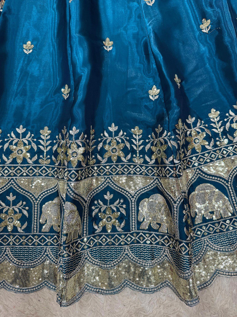 Blue Color Heavy Thread with Sequins Work  Designer Lehenga Choli