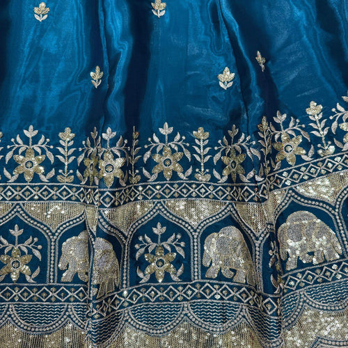 Blue Color Heavy Thread with Sequins Work  Designer Lehenga Choli
