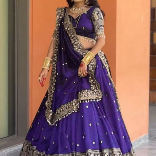 Purple Color Heavy Thread with Sequins Work  Designer Lehenga Choli