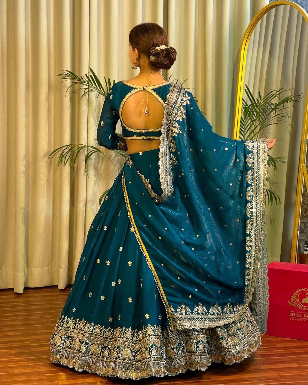 Blue Color Heavy Thread with Sequins Work  Designer Lehenga Choli