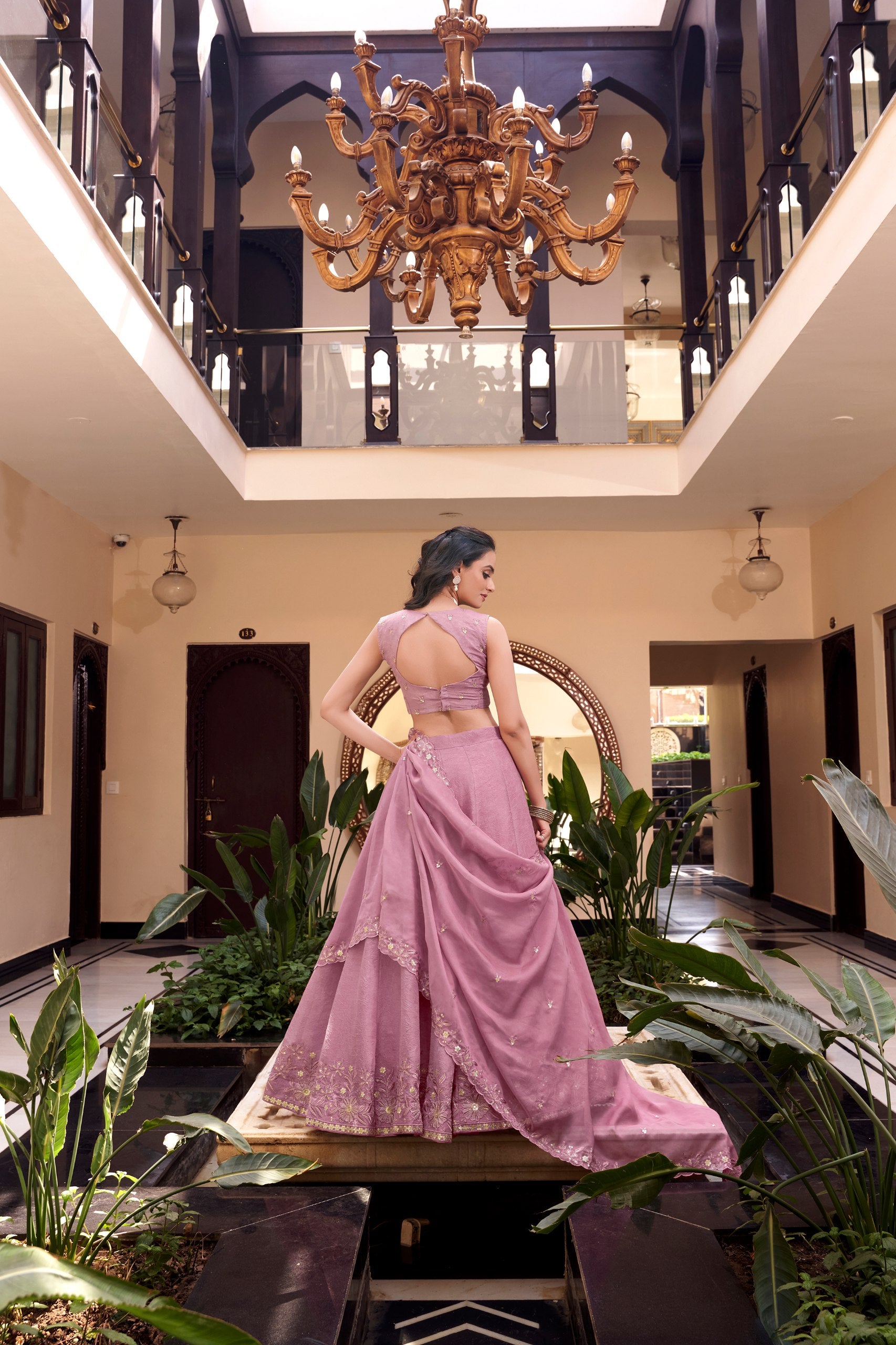 Pink Color Sequins with Embroidery Work  Designer Lehenga Choli