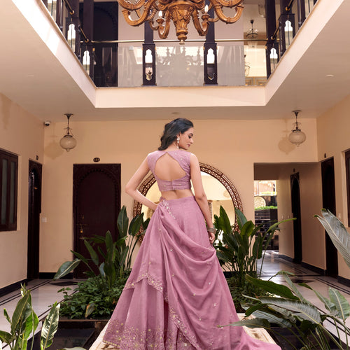 Pink Color Sequins with Embroidery Work  Designer Lehenga Choli