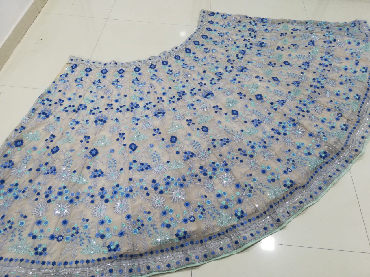 Gray Color Beautiful Embroidery Work Georgette Lehenga Choli