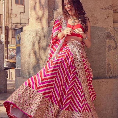 Trendy Designer Georgette Wedding Wear Sequins Lehenga Choli