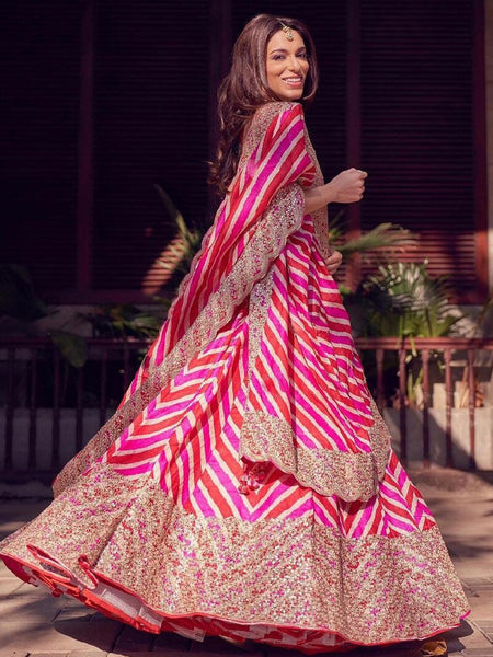 Trendy Designer Georgette Wedding Wear Sequins Lehenga Choli