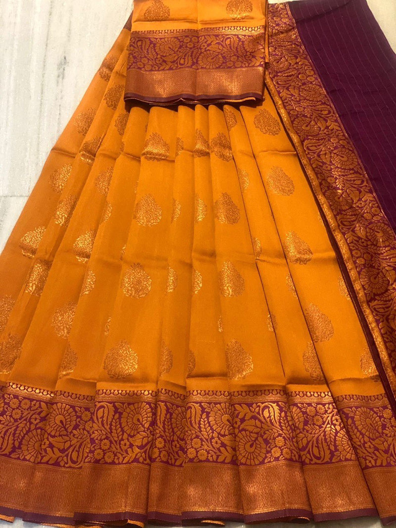 Multi Color Kuber Belt Wedding Wear Beautiful Half Copper Saree
