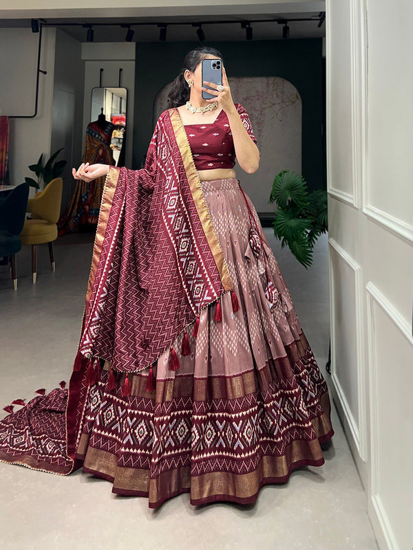 Maroon Color Printed Wedding Wear Trendy Designer Lehenga Choli