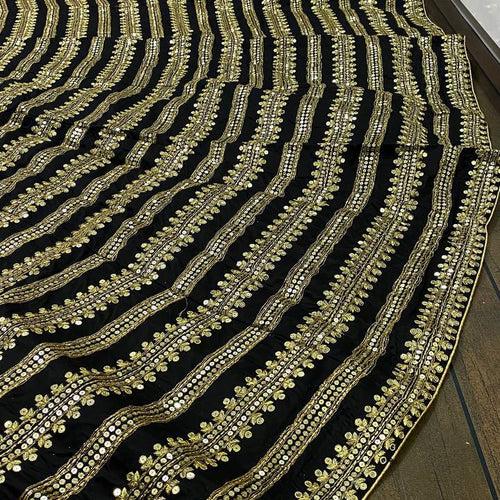 Black Color Heavy Sequence Work Designer Wedding Wear Lehenga Choli