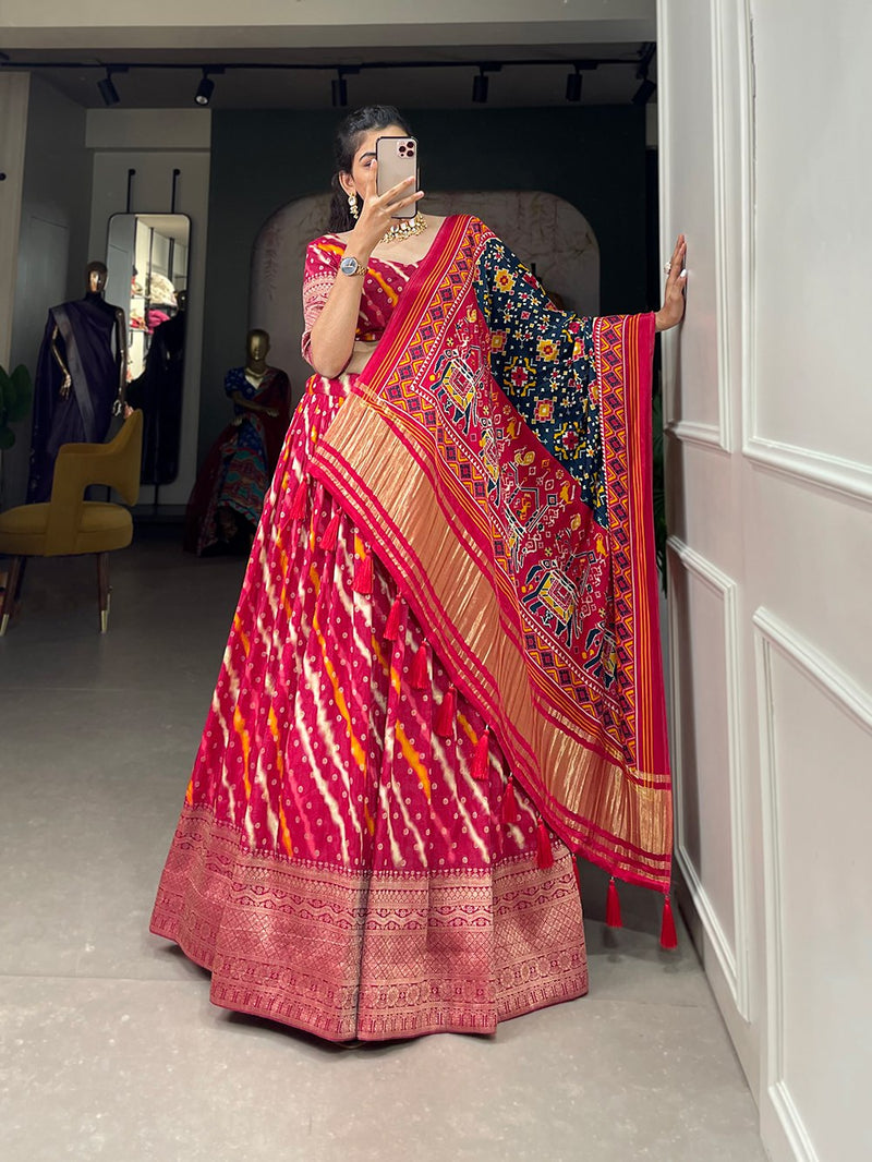 Multi Color Printed Zari Work Wedding Wear Lehenga Choli